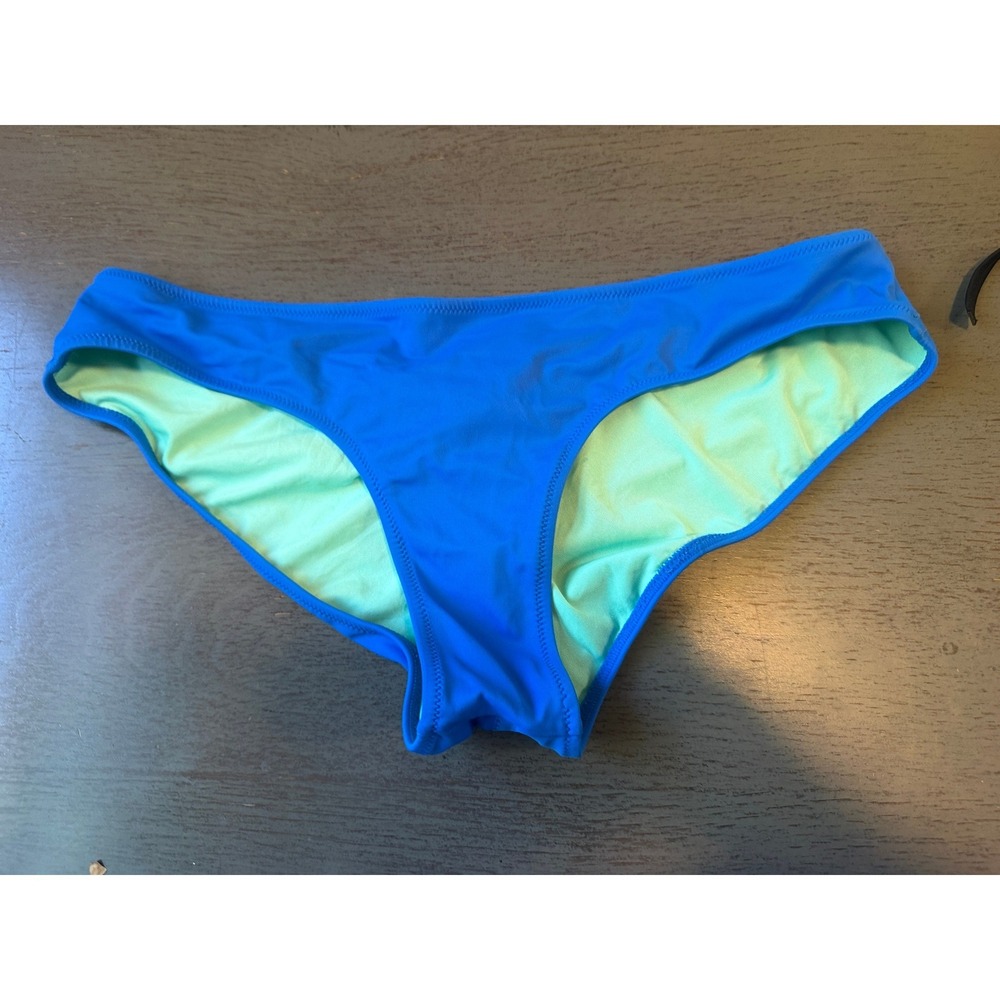 Victorias Secret Blue Ruched Back Bikini Bottom Medium Hipster Swimwear